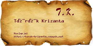 Török Krizanta névjegykártya